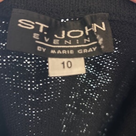 St. John Evening Black Sequin Long Jacket & Skirt Set – Jacket 4 / Skirt 10 - Picture 8 of 8